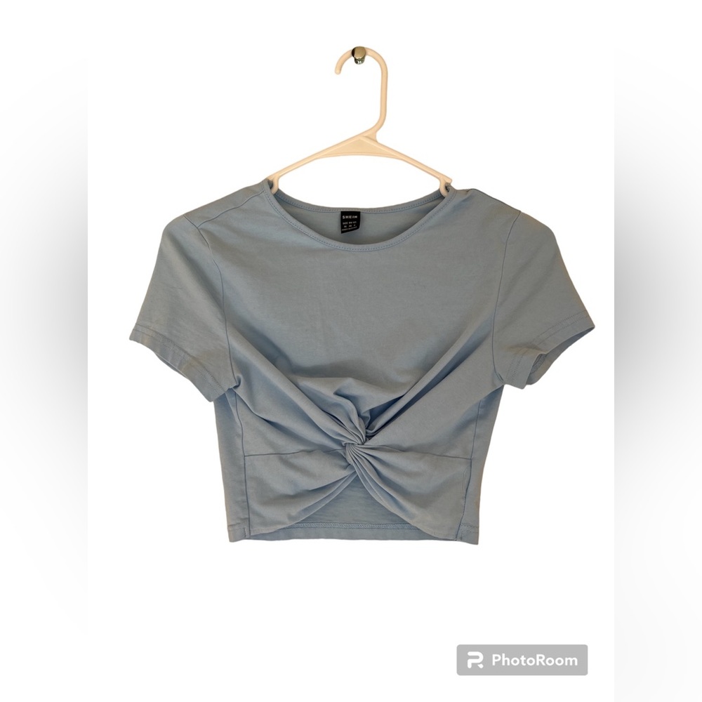 SHEIN 2pcs Solid Twist Front Tee